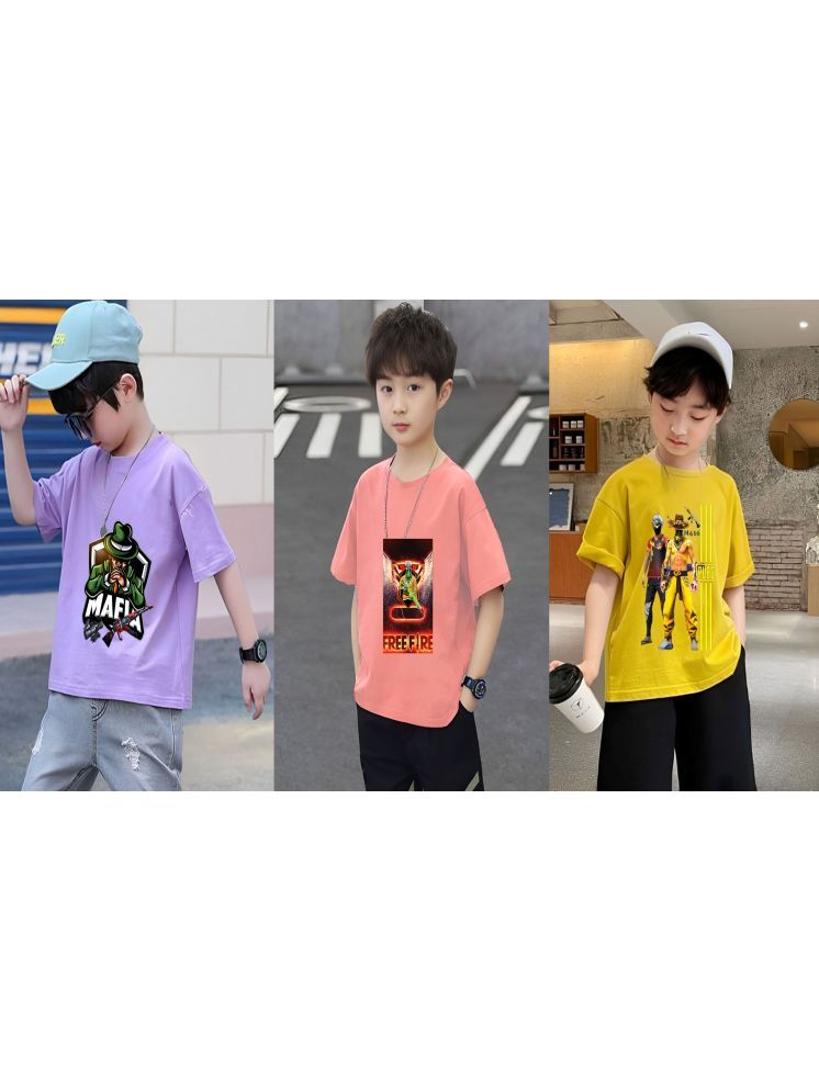     			Kintu Parantu Pack of 3 Polyester T-Shirt For Boys ( Multicolor3 )