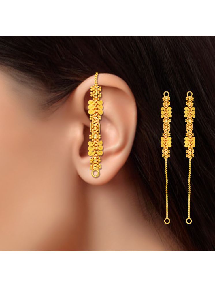     			LUV FASHION Golden Ear Chain Earrings ( Pack of 1 )