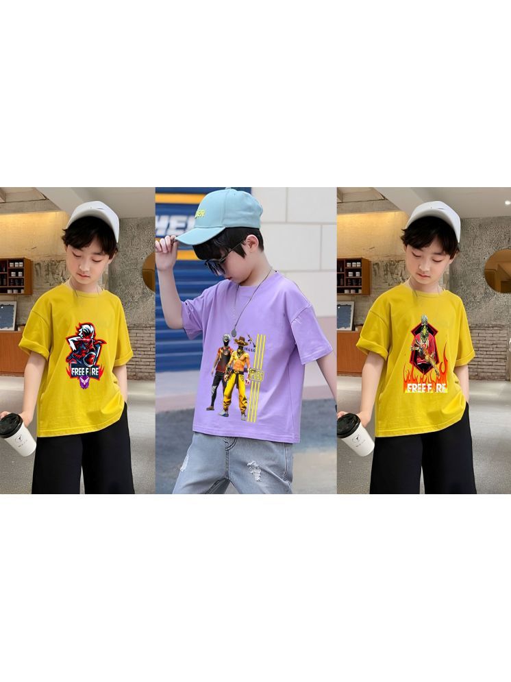     			Lecowar Pack of 3 Boys Polyester T-Shirt ( Multicolor5 )