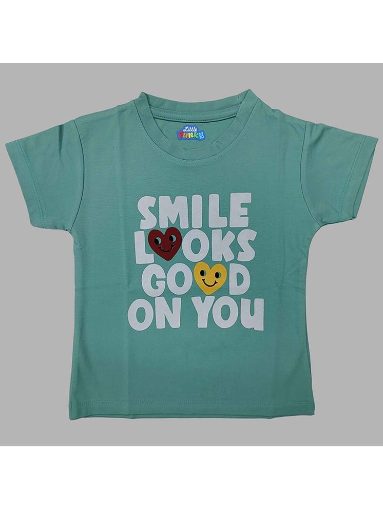     			Little Funky Pack of 1 Rayon T-Shirt For Girls ( Turquoise )