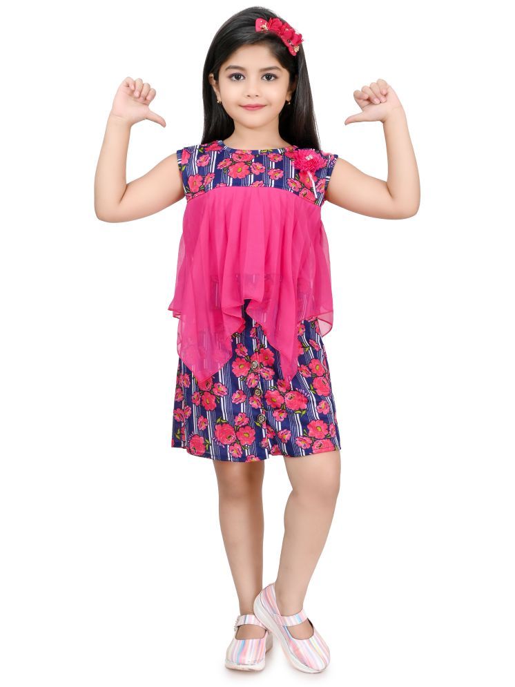     			MAXZEN Crepe Shift Dress For Girls ( Pack of 1 , Pink )