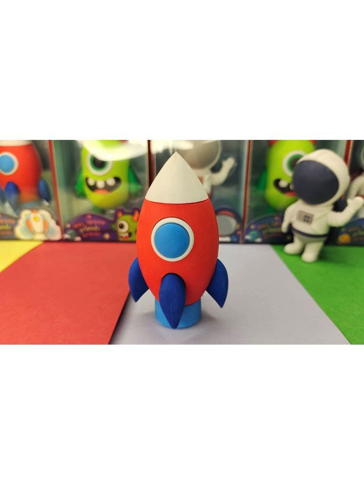     			Mannat Rocket Shape Jumbo Cartoon Space Theme 3D Erasers for Kids Pack of 1 Non-Toxic Eraser(Set of 1, Multicolor)