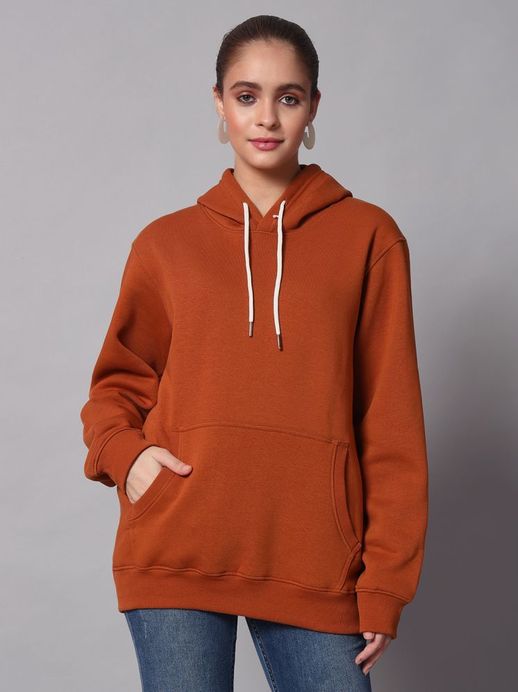     			OBAAN Cotton - Fleece Women's Hooded Sweatshirt ( Rust )