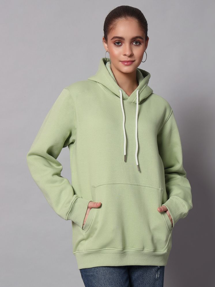     			OBAAN Cotton - Fleece Women's Hooded Sweatshirt ( Green )