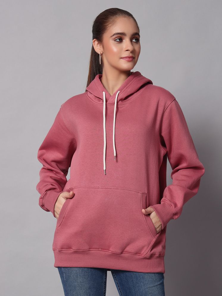     			OBAAN Cotton - Fleece Women's Hooded Sweatshirt ( Pink )