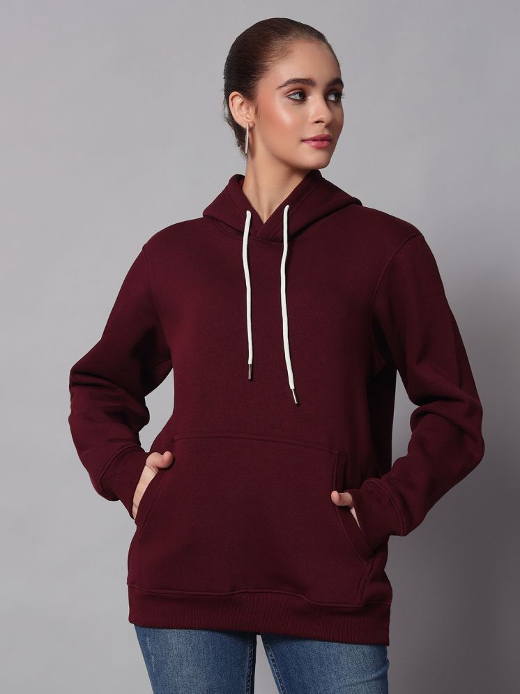     			OBAAN Cotton - Fleece Women's Hooded Sweatshirt ( Maroon )