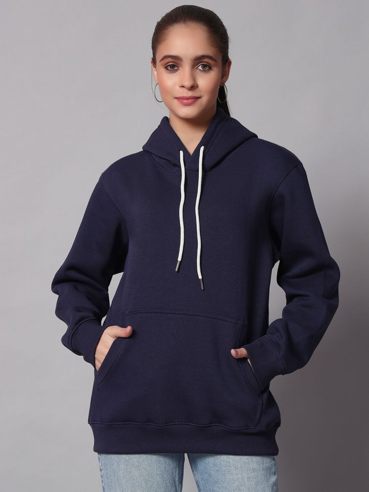     			OBAAN Cotton - Fleece Women's Hooded Sweatshirt ( Blue )