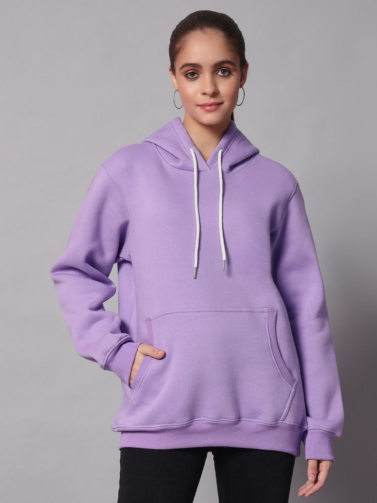     			OBAAN Cotton - Fleece Women's Hooded Sweatshirt ( Purple )