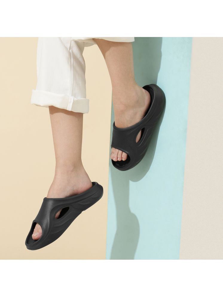     			OZZOH Black Men's Slide Flip Flop