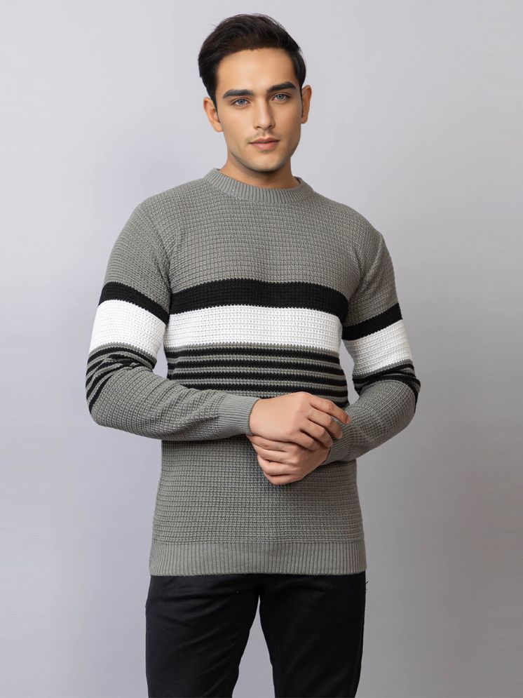     			tysort Acrylic Round Neck Men's Full Sleeves Pullover Sweater - Grey ( Pack of 1 )