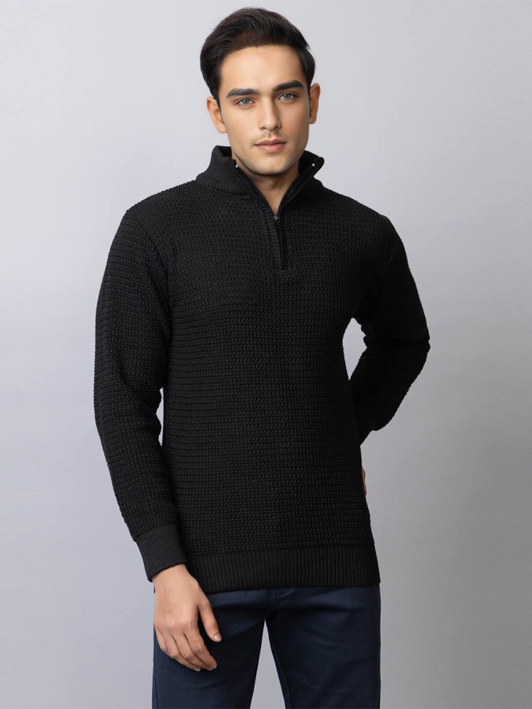     			tysort Woollen Blend High Neck Men's Full Sleeves Pullover Sweater - Black ( Pack of 1 )