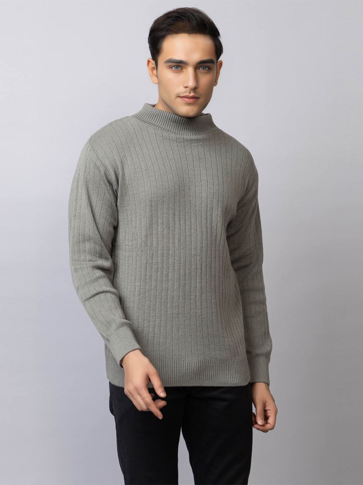     			tysort Woollen Blend High Neck Men's Full Sleeves Pullover Sweater - Grey ( Pack of 1 )