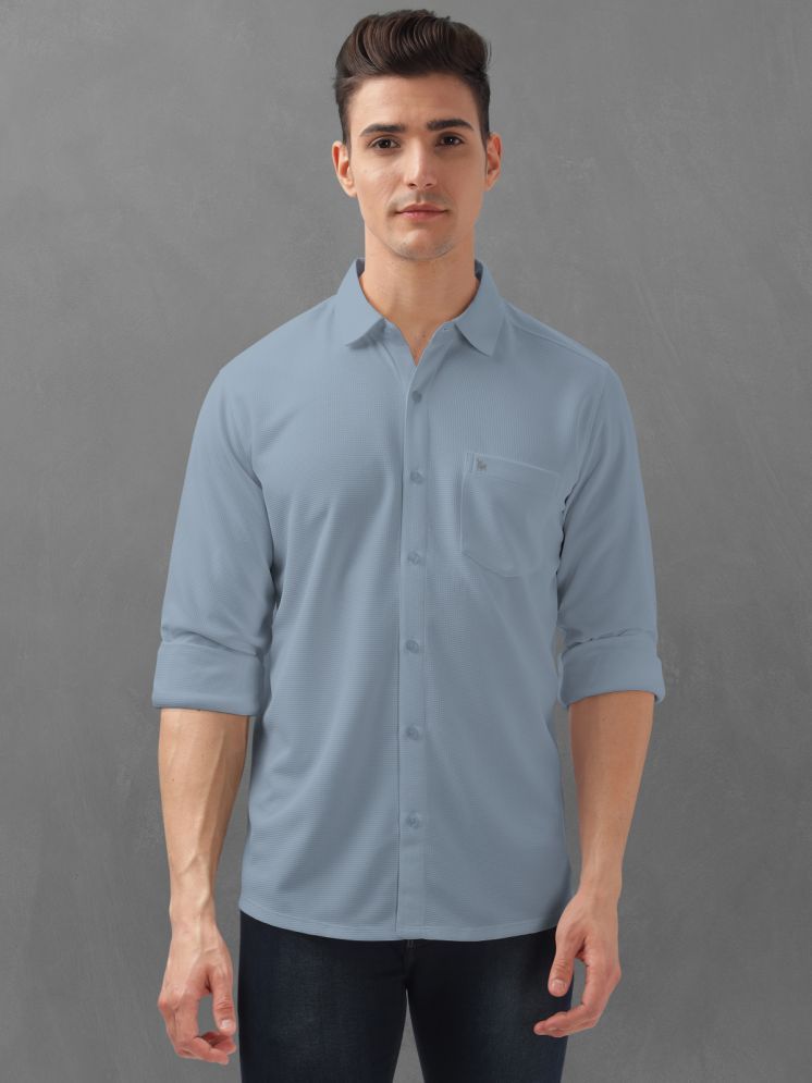     			BULLMER Cotton Blend Regular Fit Self Design Full Sleeves Men's Casual Shirt - Grey ( Pack of 1 )