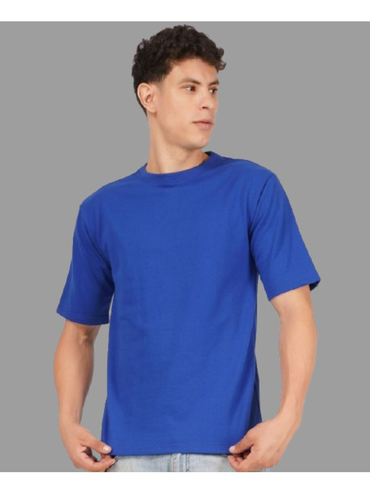     			CALTUS FASHION Cotton Regular Fit Solid Half Sleeves Men's Round T-Shirt - Blue ( Pack of 1 )