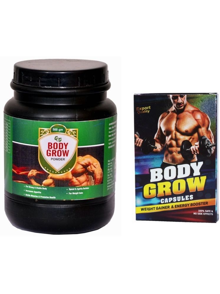     			G & G Pharmacy Body Grow Powder 500gm & Dr Chopra Body Grow Capsule 10 no.s Unflavoured Single Pack