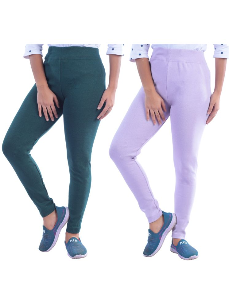     			KARARO JEGGINGS - Cotton Blend Skinny Fit Lavender Women's Jeggings ( Pack of 2 )