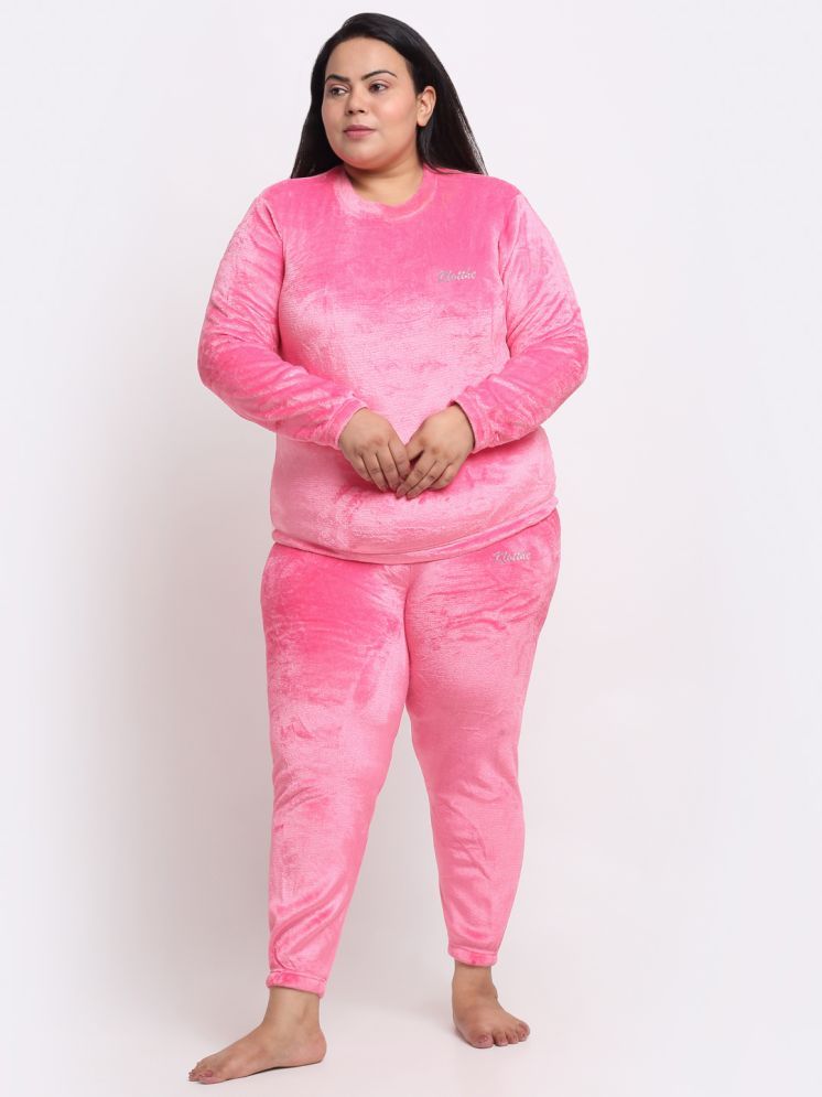     			Klotthe Light Pink Woollen Women's Nightwear Nightsuit Sets ( Pack of 1 )