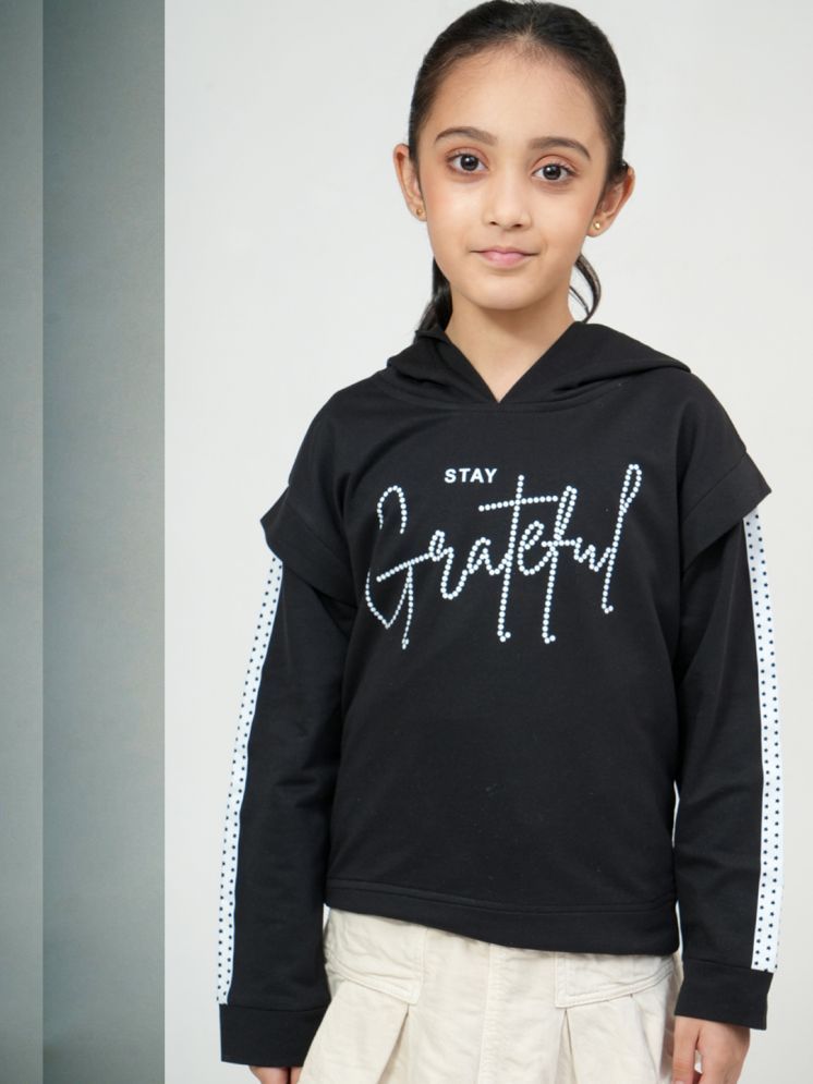     			PAMPOLINA Girls Cotton Blend Sweatshirt ( Black )