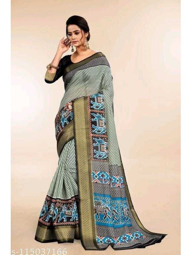     			Samai Cotton Silk Printed Saree With Blouse Piece - Multicolor8 ( Pack of 1 )