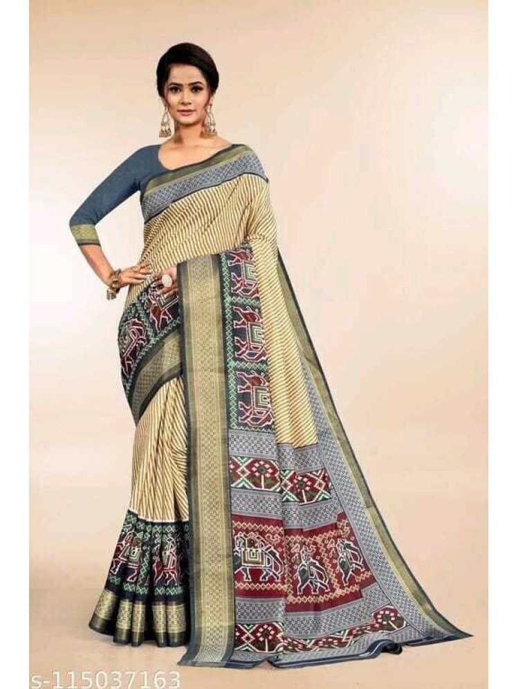     			Samai Cotton Silk Printed Saree With Blouse Piece - Multicolor1 ( Pack of 1 )