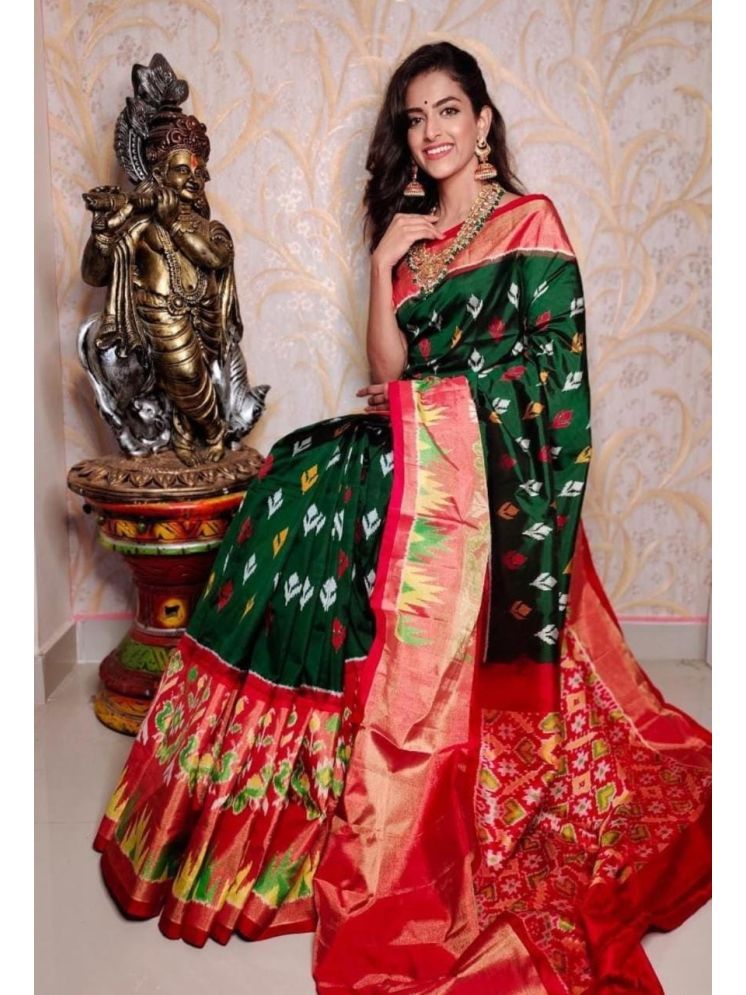     			Samai Cotton Silk Printed Saree With Blouse Piece - Red ( Pack of 1 )