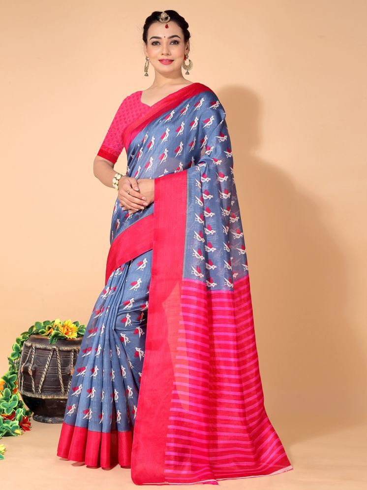     			Samai Cotton Silk Printed Saree With Blouse Piece - Multicolor4 ( Pack of 1 )