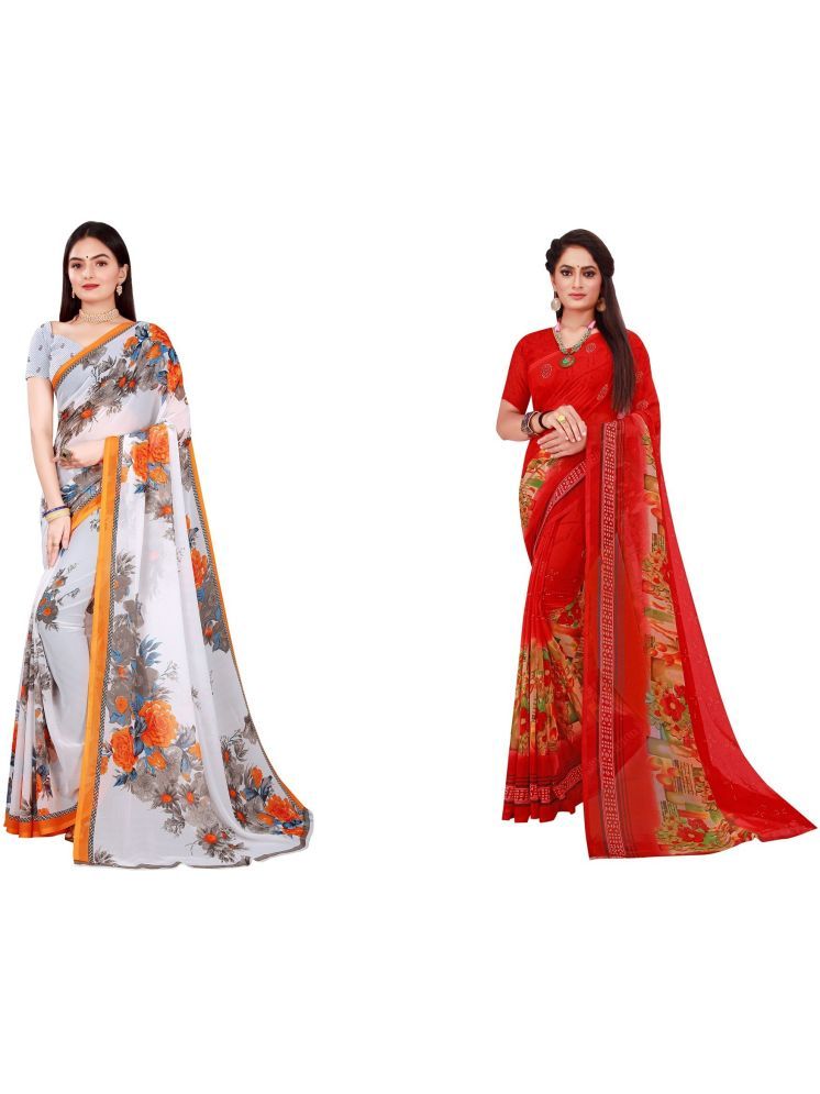     			Samai Cotton Silk Printed Saree With Blouse Piece - Multicolor6 ( Pack of 2 )