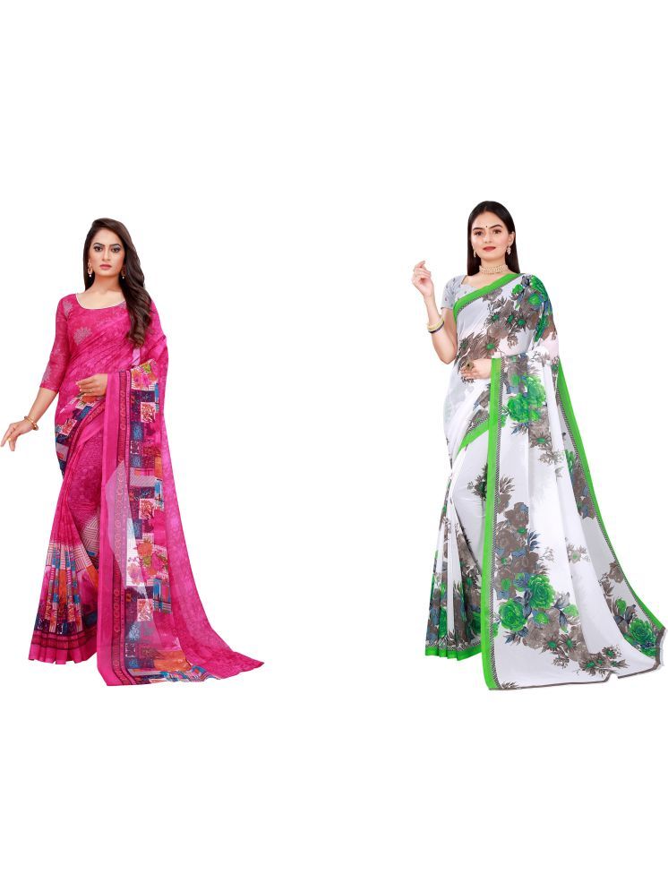     			Samai Cotton Silk Printed Saree With Blouse Piece - Multicolor1 ( Pack of 2 )