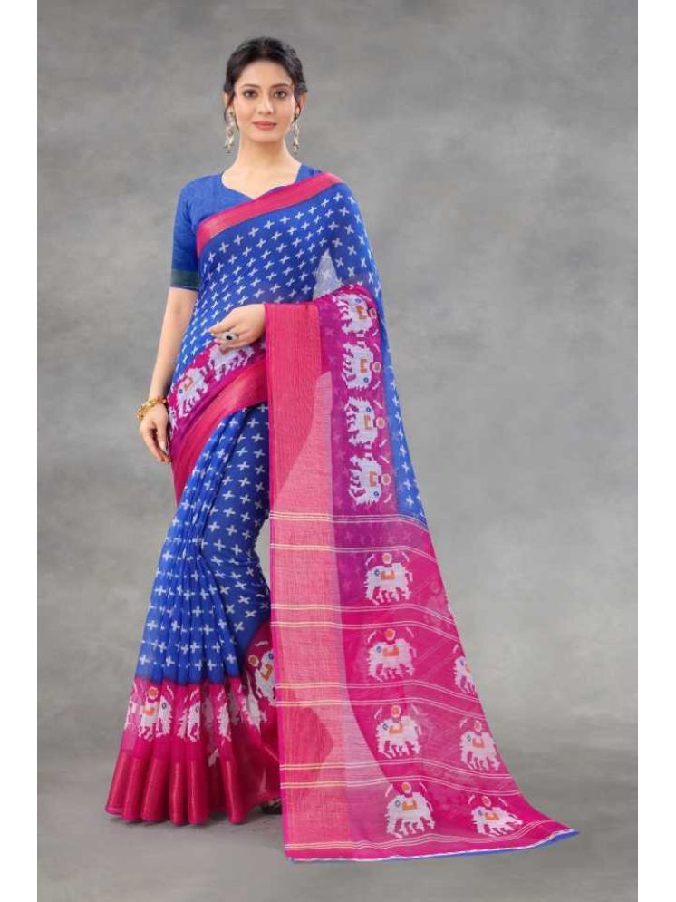     			Samai Cotton Silk Printed Saree With Blouse Piece - Multicolor6 ( Pack of 1 )