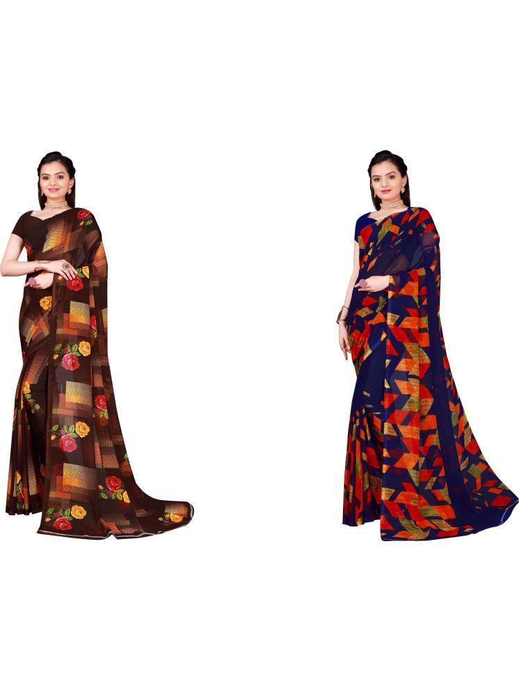     			Samai Cotton Silk Printed Saree With Blouse Piece - Multicolor1 ( Pack of 2 )