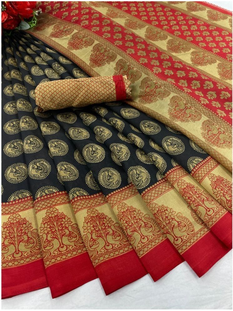     			Samai Cotton Silk Printed Saree With Blouse Piece - Multicolor ( Pack of 1 )