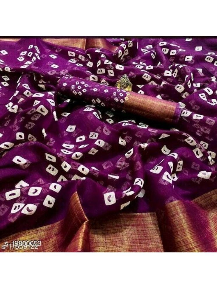     			Samai Cotton Silk Printed Saree With Blouse Piece - Multicolor ( Pack of 1 )