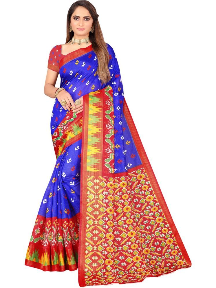     			Samai Cotton Silk Printed Saree With Blouse Piece - Multicolor9 ( Pack of 1 )