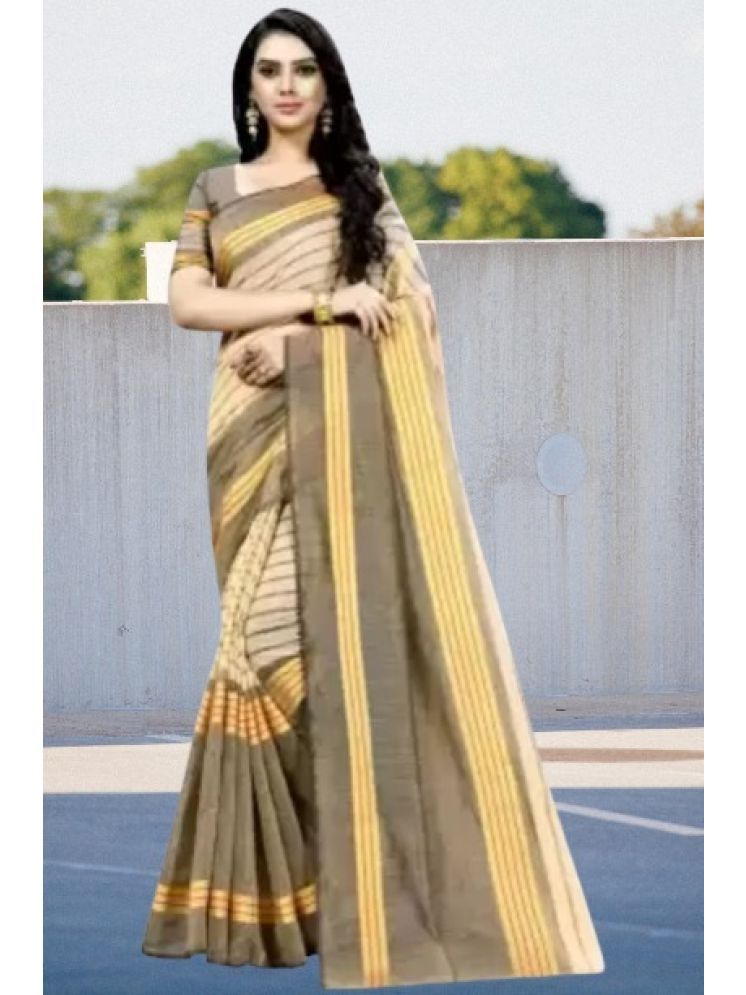     			Samai Cotton Silk Solid Saree With Blouse Piece - Beige ( Pack of 1 )