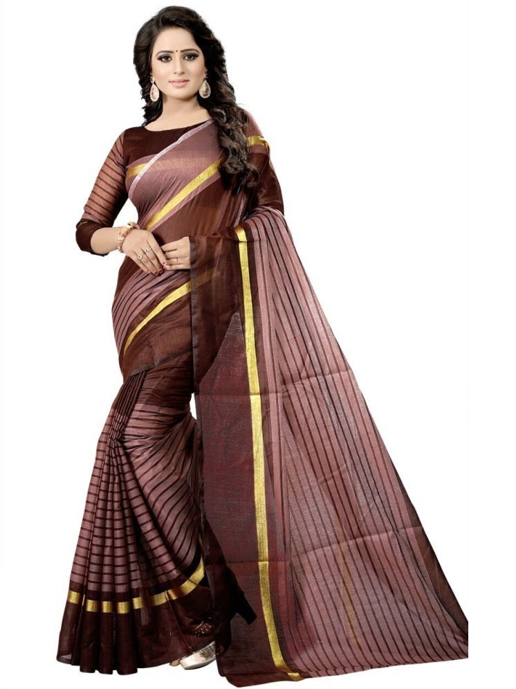     			Samai Cotton Silk Striped Saree With Blouse Piece - Multicolor3 ( Pack of 1 )