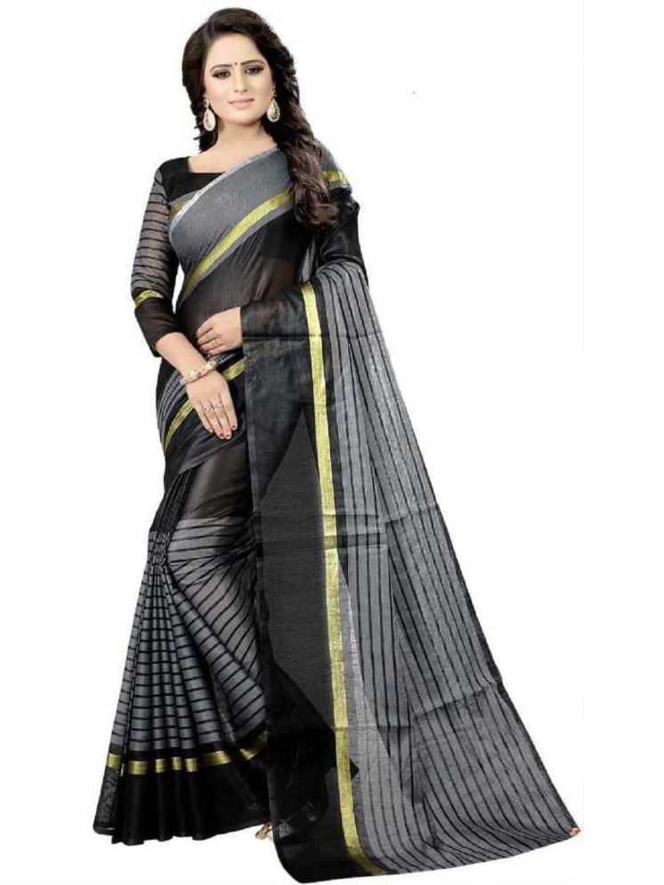     			Samai Cotton Silk Striped Saree With Blouse Piece - Multicolor6 ( Pack of 1 )