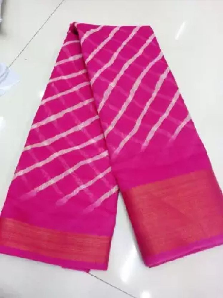     			Samai Cotton Silk Striped Saree Without Blouse Piece - Peach ( Pack of 1 )