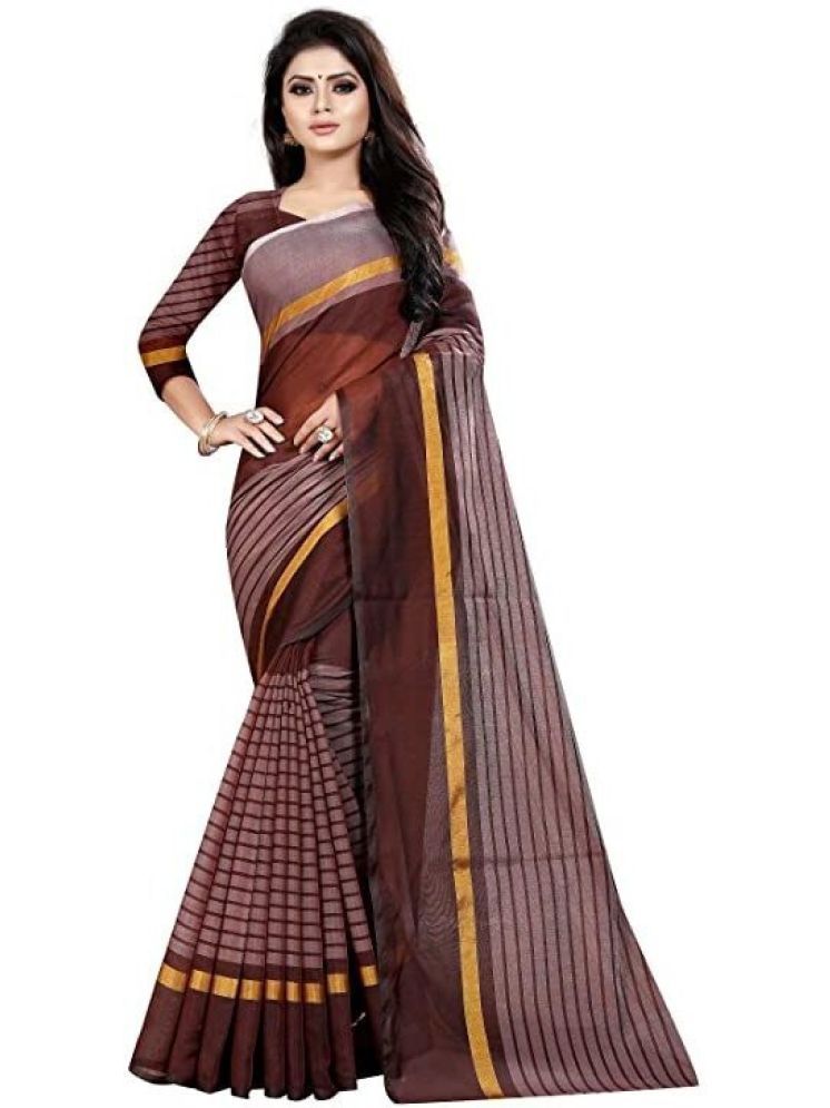     			Samai Cotton Silk Striped Saree With Blouse Piece - Multicolor ( Pack of 1 )