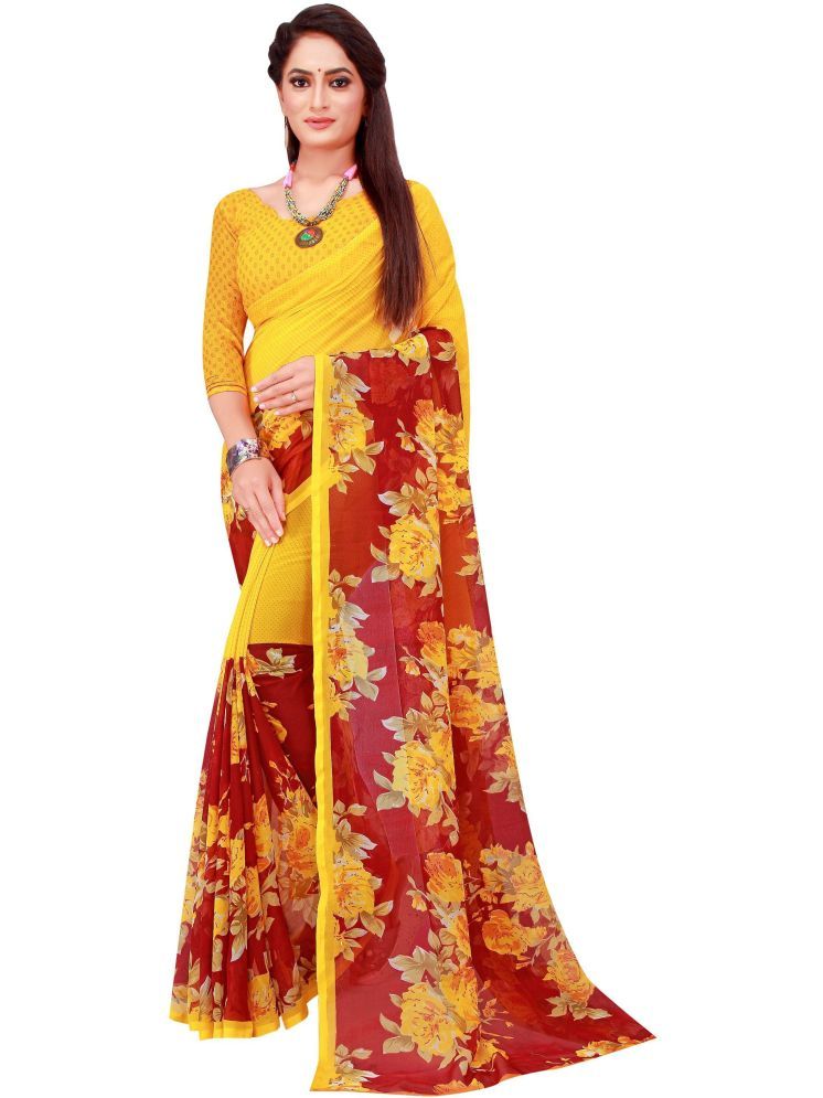     			Samai Georgette Printed Saree With Blouse Piece - Multicolor7 ( Pack of 1 )