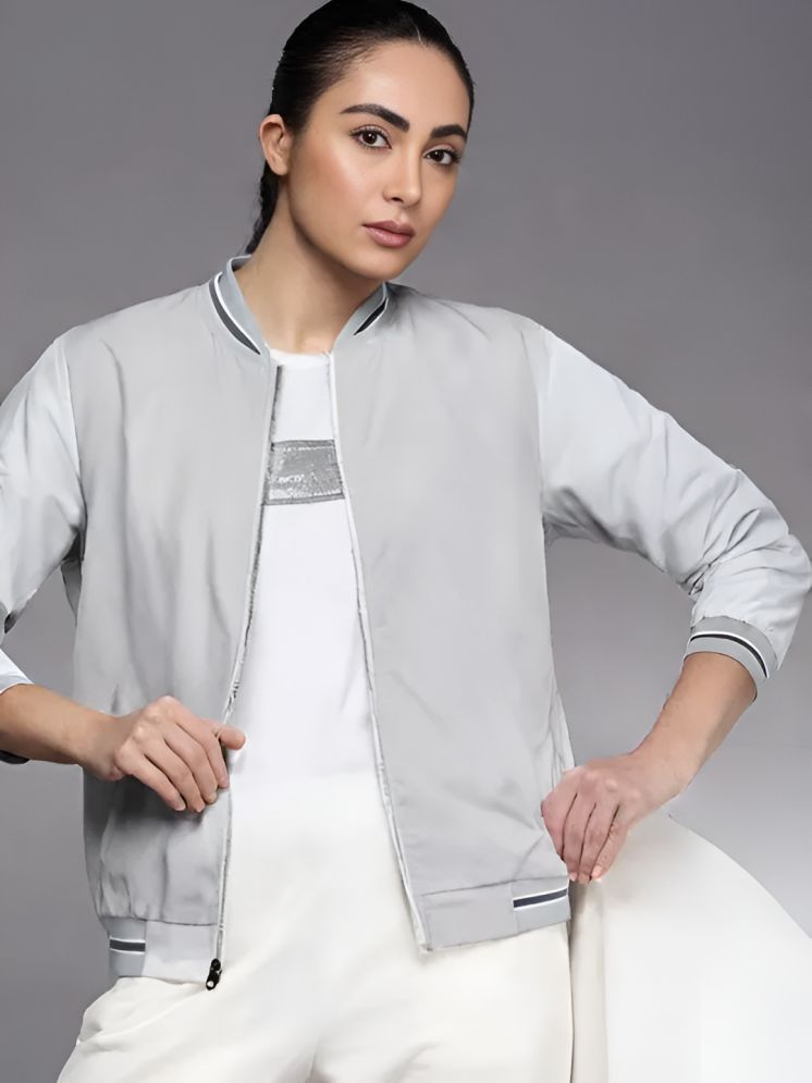     			plusperfaction - Polyester Grey Bomber Jackets