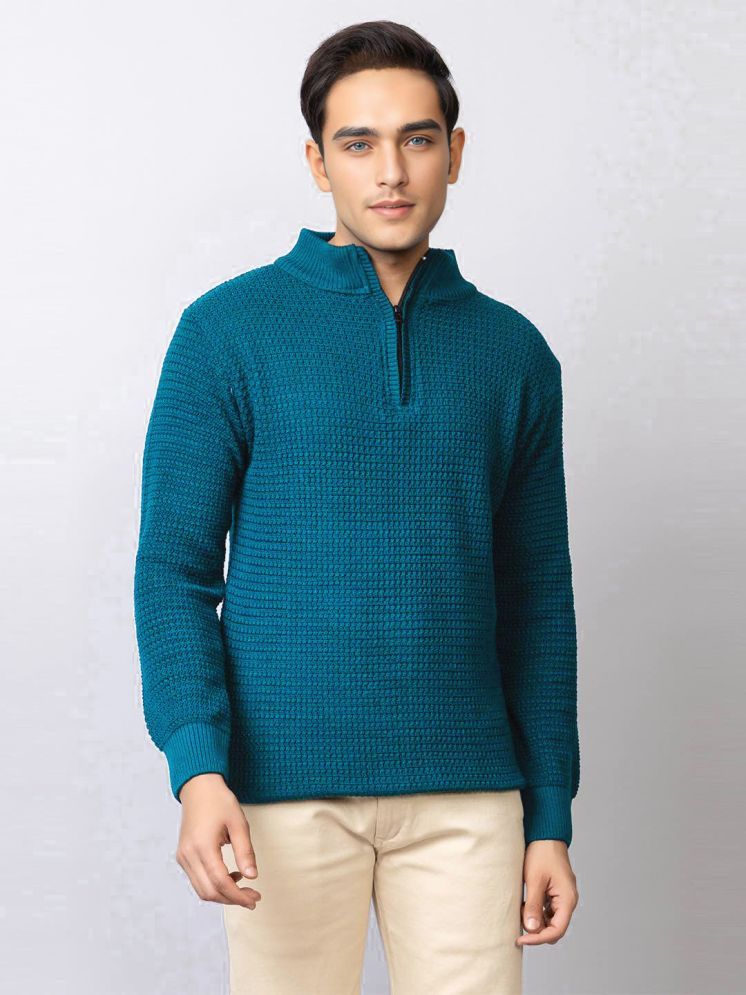     			tysort Woollen Blend High Neck Men's Full Sleeves Pullover Sweater - Sea Green ( Pack of 1 )