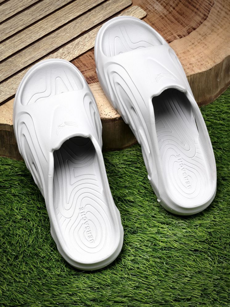     			Bersache White Men's Slide Flip Flop