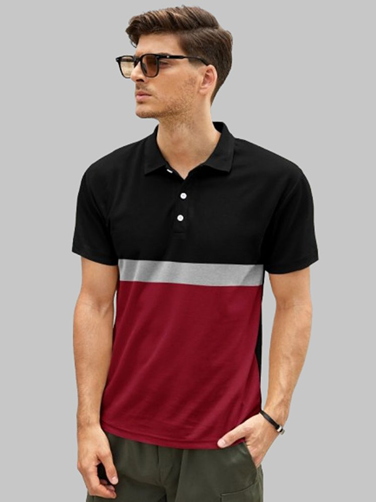     			FIRST POSTION Cotton Blend Regular Fit Striped Half Sleeves Men's Polo T Shirt - Maroon ( Pack of 1 )