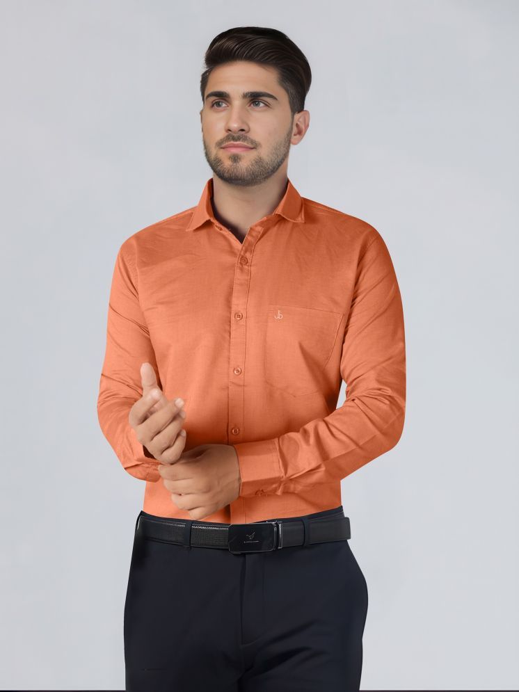     			JB JUST BLACK 100% Cotton Regular Fit Solids Full Sleeves Men's Casual Shirt - Orange ( Pack of 1 )