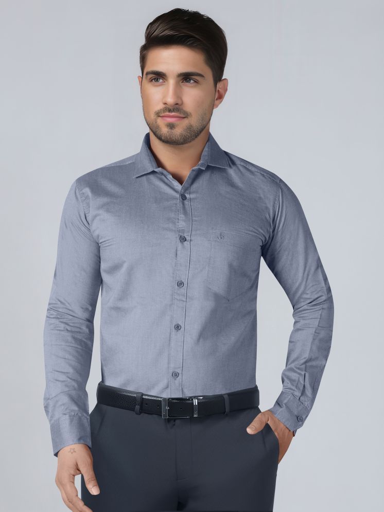     			JB JUST BLACK 100% Cotton Regular Fit Solids Full Sleeves Men's Casual Shirt - Blue ( Pack of 1 )