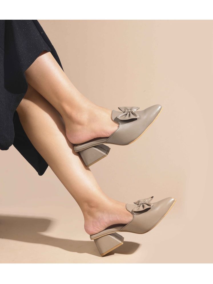     			JM Looks Beige Women's Mules Heels