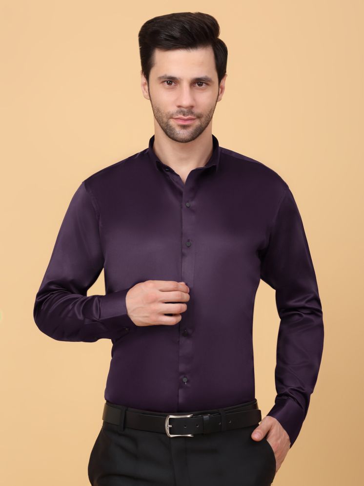     			Klotthe Satin Slim Fit Full Sleeves Men's Formal Shirt - Purple ( Pack of 1 )