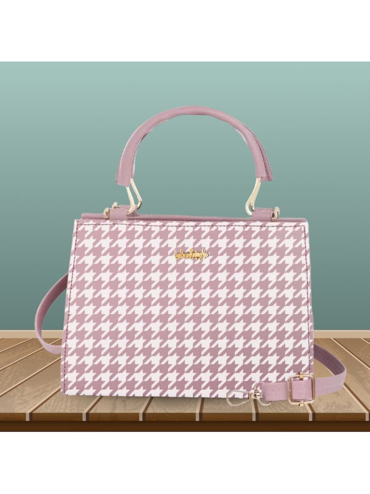     			LIKE STYLE Pink PU Handheld Bag