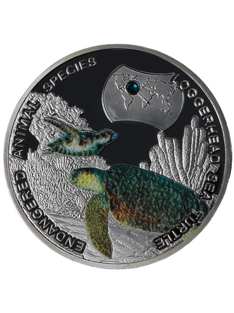     			Loggerhead Sea Turtle Endangered Animal Lucky Commemorative Collectible Silver Coin 1 Oz Heavy Thick Rare to get Medallion Fantasy Physical Coin (Silver Plated with Luxury Box)