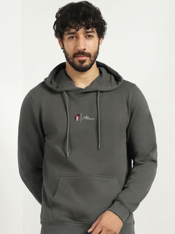     			MXN Fleece Hooded Men's Sweatshirt - Grey Melange ( Pack of 1 )